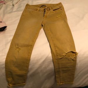 mustard skinny jeans